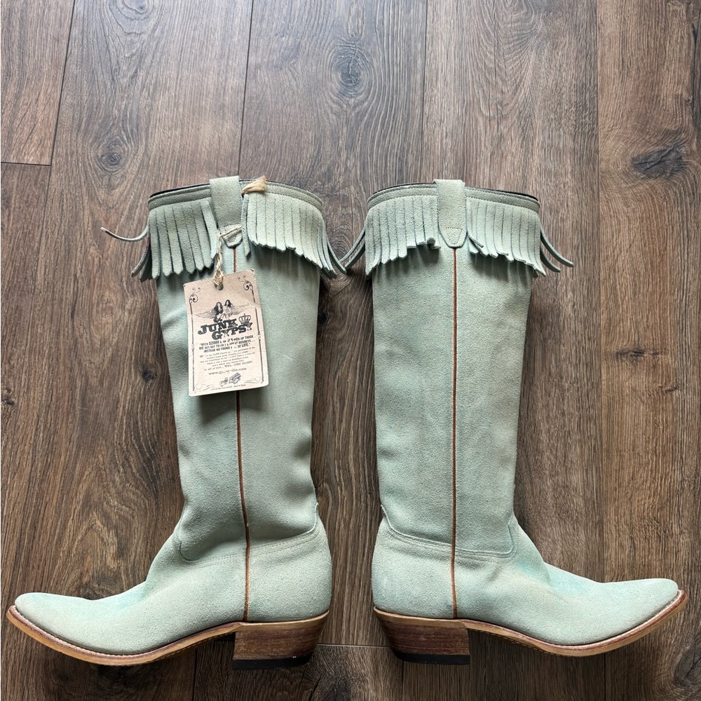 New Junk Gypsy Wrangler Fringed Heeled Boots One of a kind